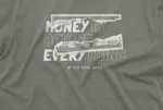 money is behind everthing mens half sleeves olive green