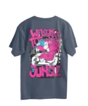 welcome to jungle oversized tshirt navy blue back